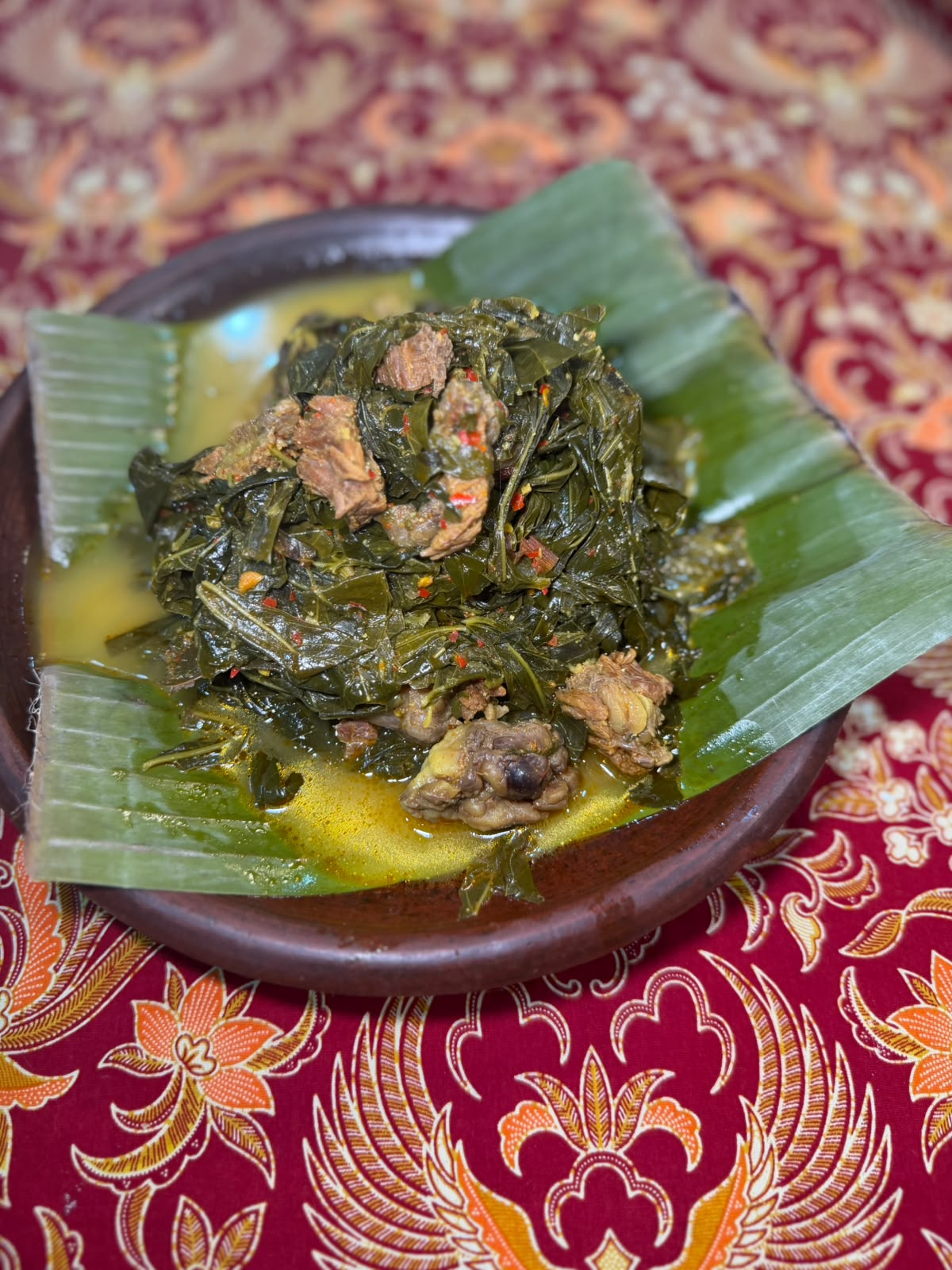 Sayur daung singkong tetelan