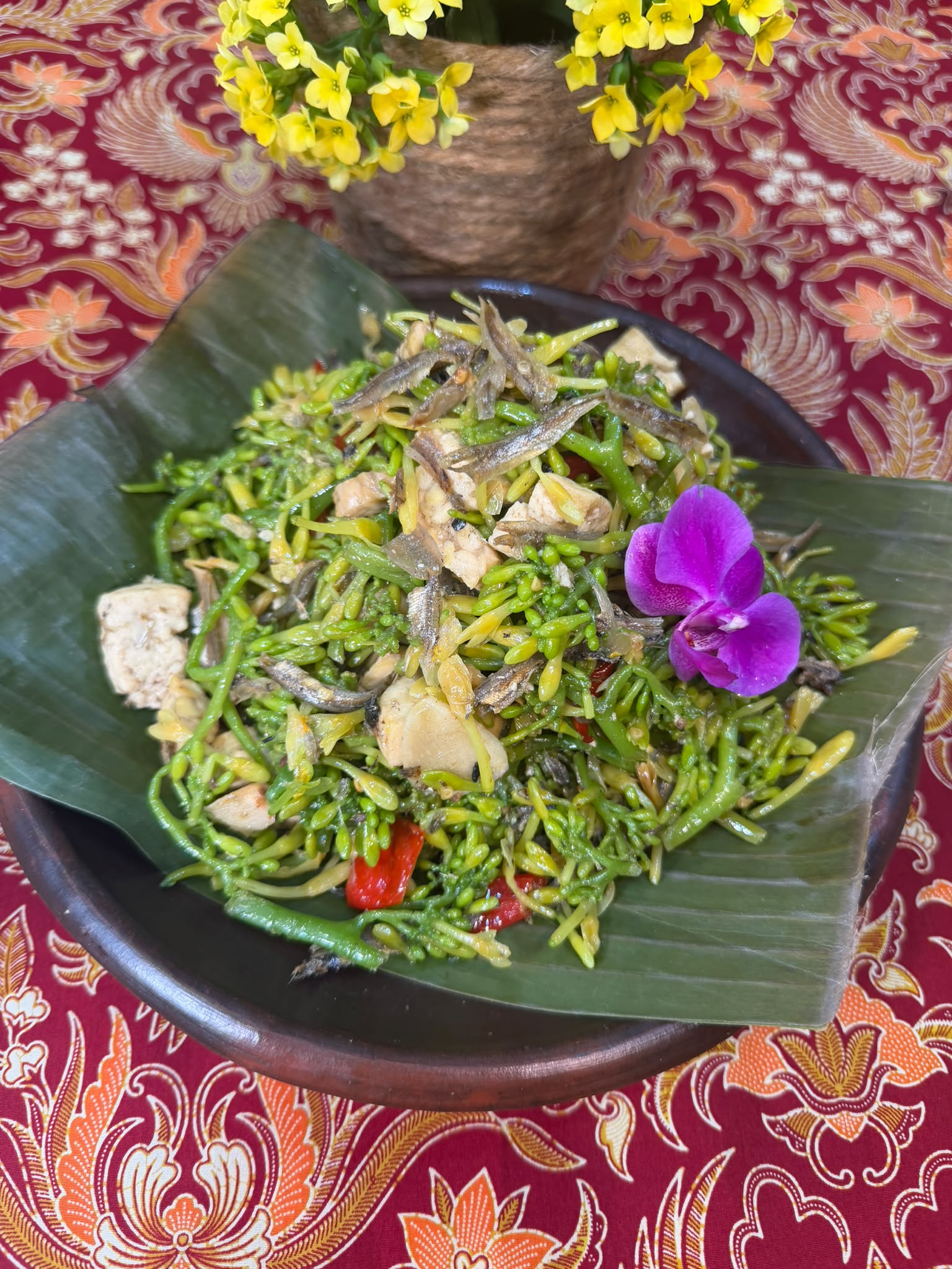 Bunga pepaya tempe teri